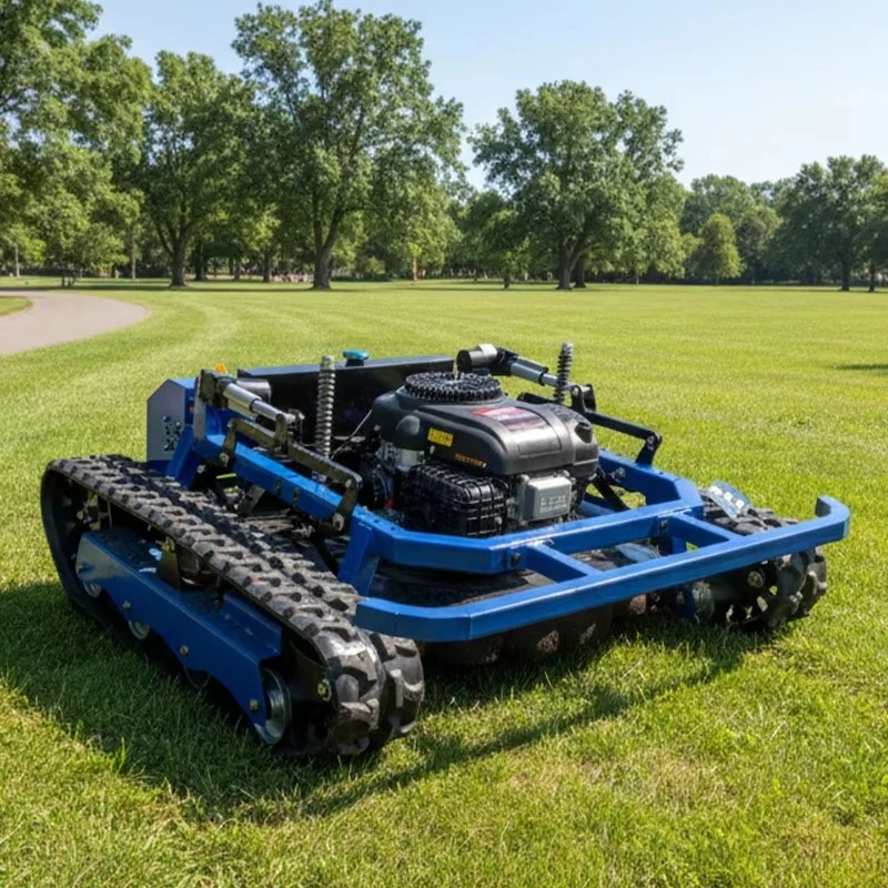 Crawler RC Lawn Mower Adjustable Grass Height Anti-slip Track Grass Cutter For Road Slope Landscape Engineering