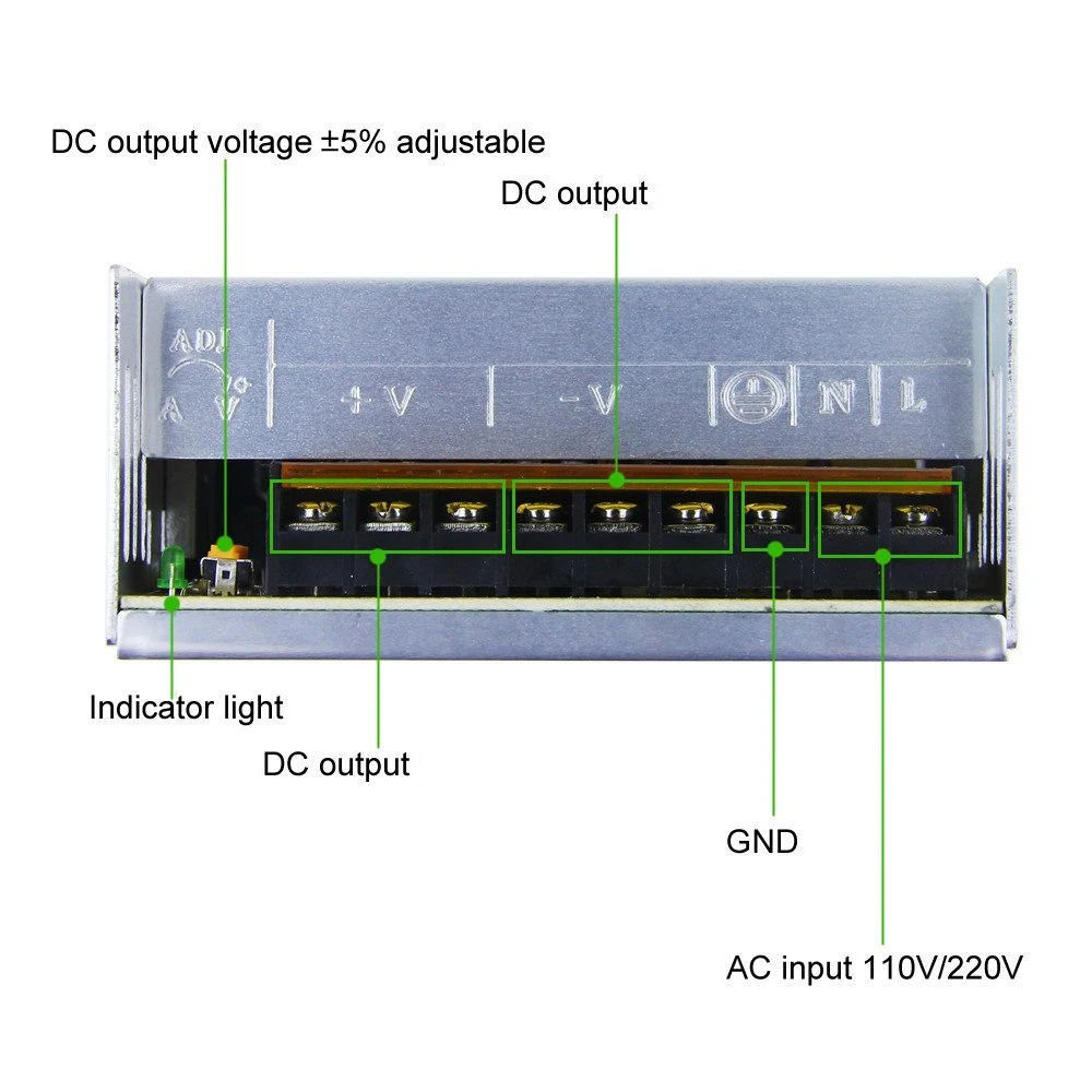 LED Switching Power Supply 2A 3A 4A 5A 8A 10A 15A 20A 25A 30A 40A 50A Transformer AC-DC Power Supply110v 220V 5V 12V 24V 36V 48V