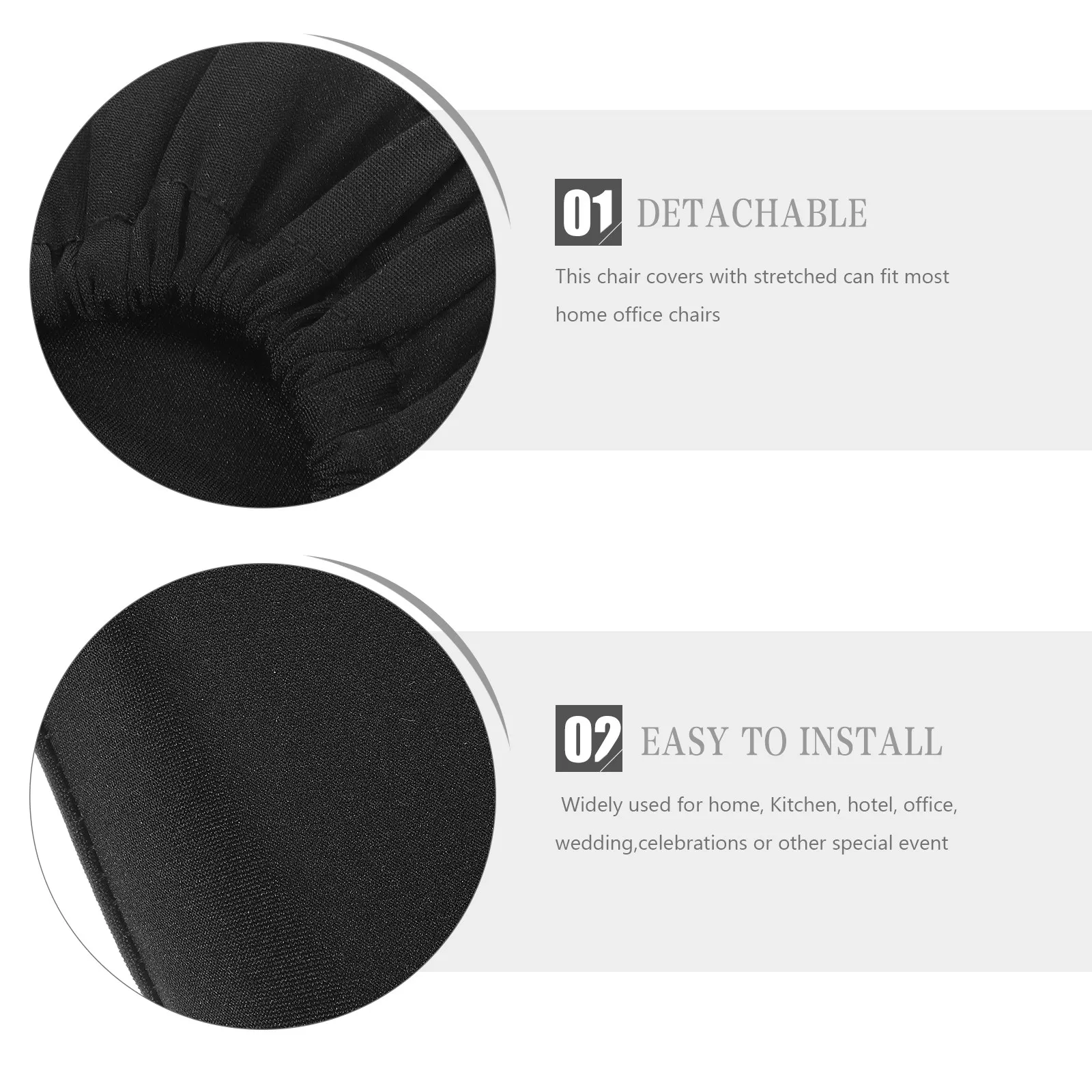 1Pair Elastic Office Chair Covers Jacquard Fabric Armrest Seat Cover Washable Wrinkle-Free for Home Kitchen Hotel Wedding Party