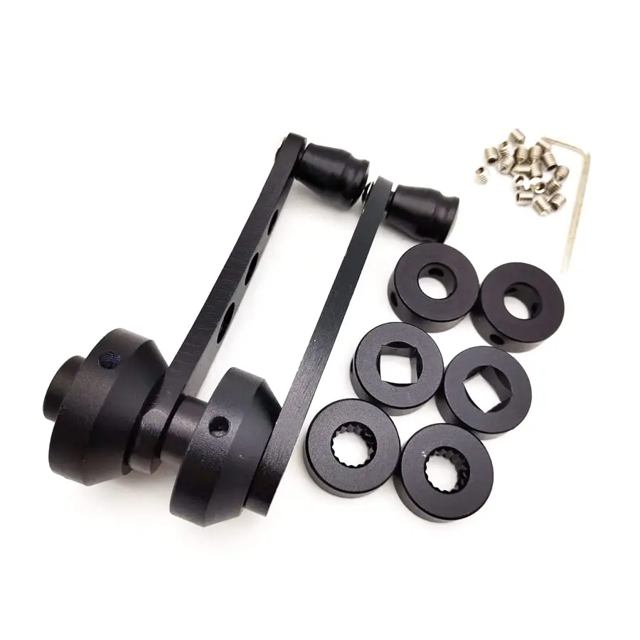 2x kit avvolgitore per finestra con maniglia manuale per porta in alluminio billet per auto (nero)