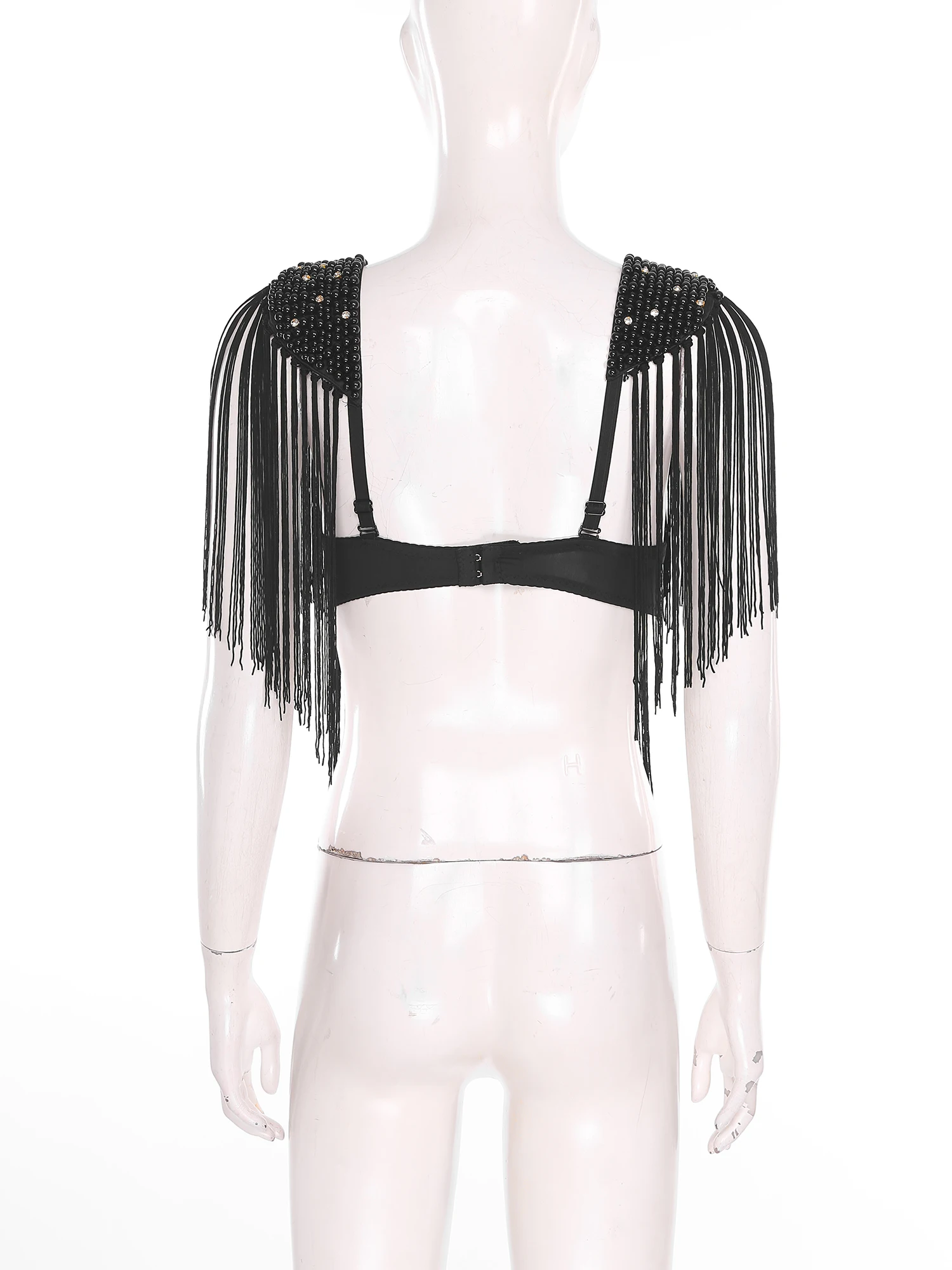 المرأة الرقص الشرقي هامش الصدرية كل انحاء البلاستيك الخرز شرابة تقليم دفع ما يصل الصدرية مع لوحات الكتف اللاتينية ملابس رقص الطرف