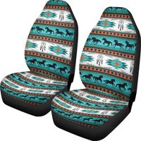 Native Boho Aztec Dreamcatcher Horses Pattern Front Seat Covers 2 Pc Vehicle Seat Protector Auto Seat Mat Covers Universal