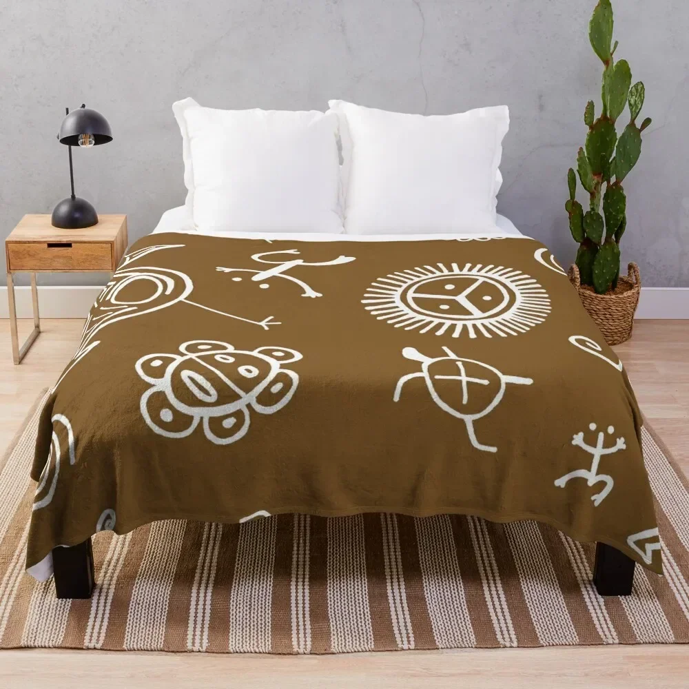 Taino Symbols Throw Blanket Bed Fashionable Plaid on the sofa Large Blankets