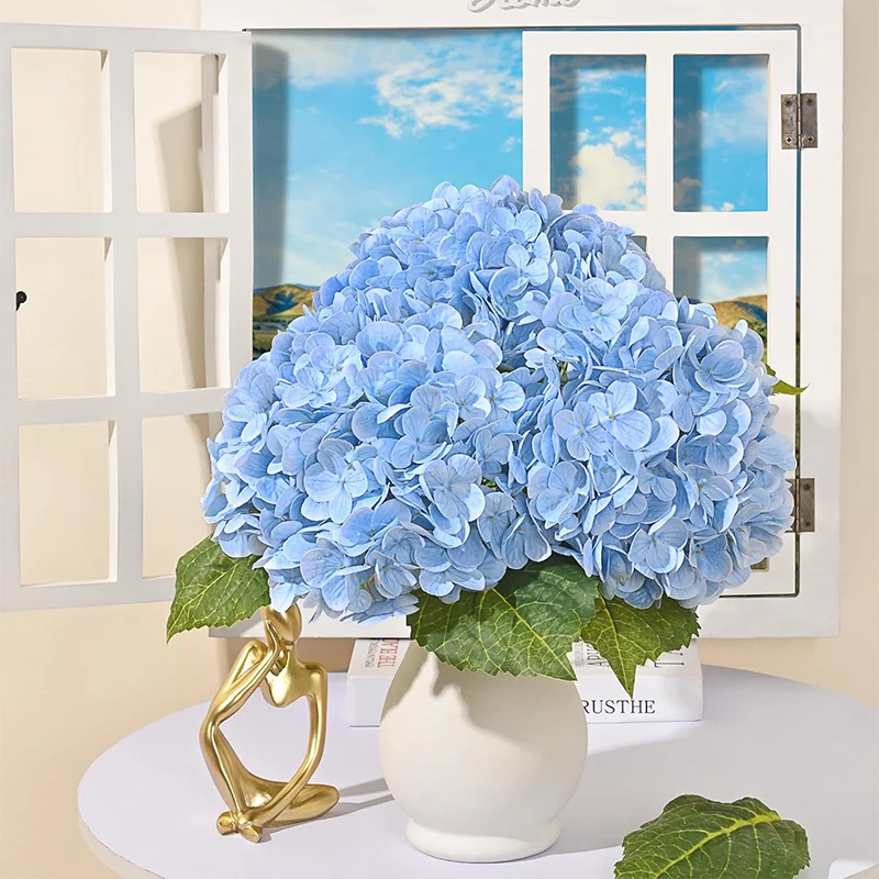 21'' Artificial Latex Hydrangea Flowers Real Touch Faux Hydrangea Flowers  for Centerpieces Party Home Wedding Decoration 2 Pcs