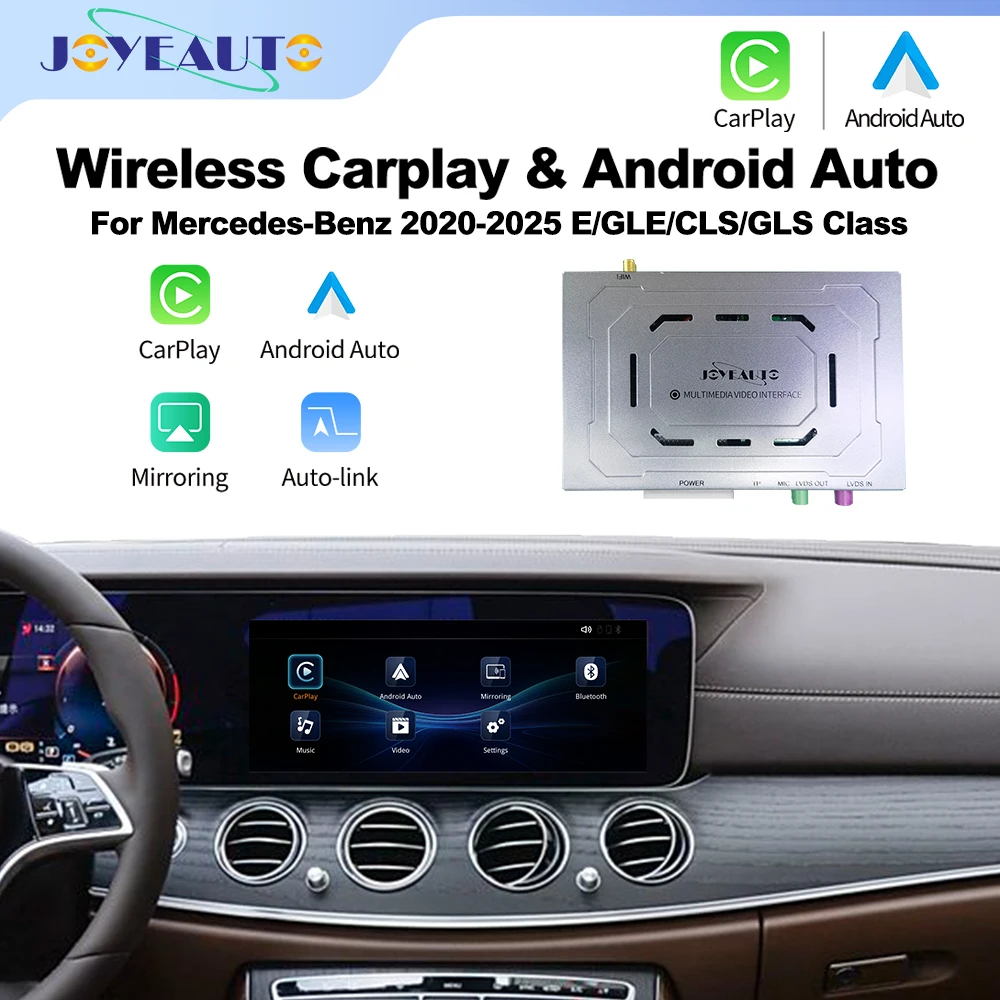 

JoyeAuto Wireless Apple CarPlay Module For Mercedes 2020-2025 E/GLE/CLS/GLS Class 12.3"NTG6.0 Android Auto Mirror-Link AirPlay