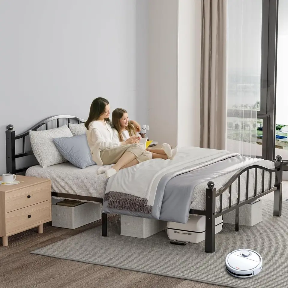 Noiseless Heavy Duty Queen Bed with Under Bed Storage
