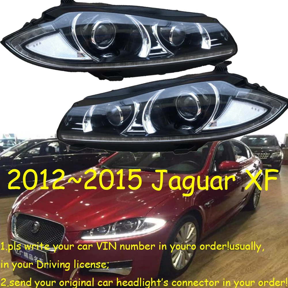 1pcs 2012~2015y New! car bupmer head light for Jaguar XF headlight LED daytime light DRL fog for Jaguar XF headlamp