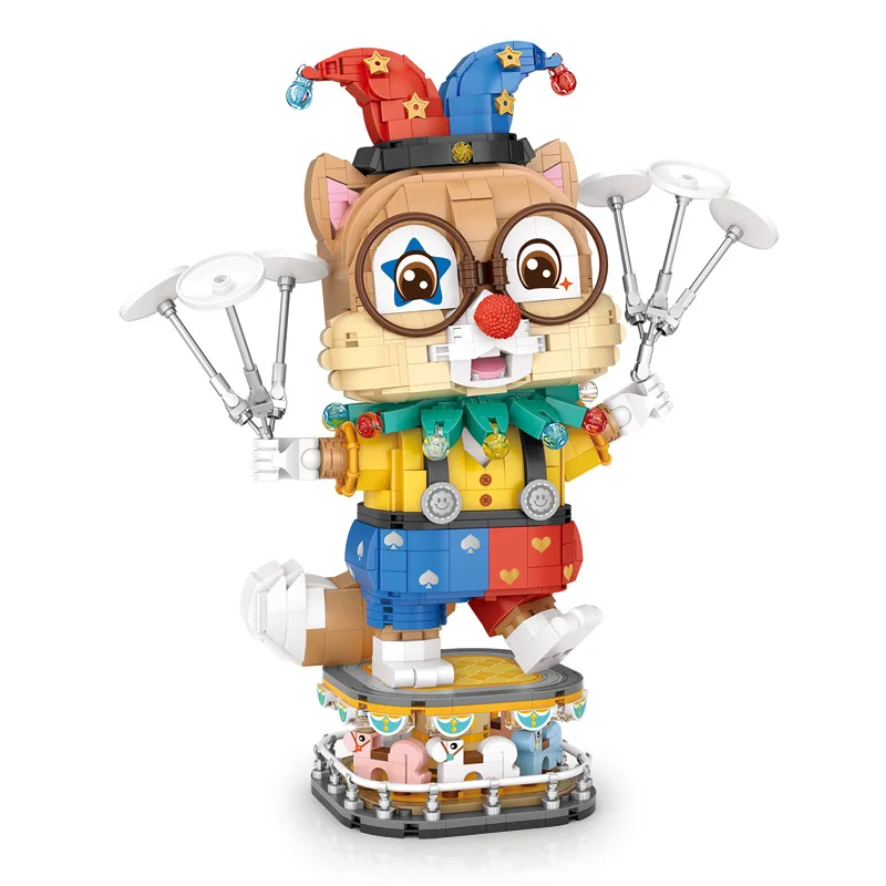 New LOZ Mini Building Block Toys, DIY Creativity Squirrel Clowns Acrobatics Performance Puzzle Assembly Model, Girl\'s Gift