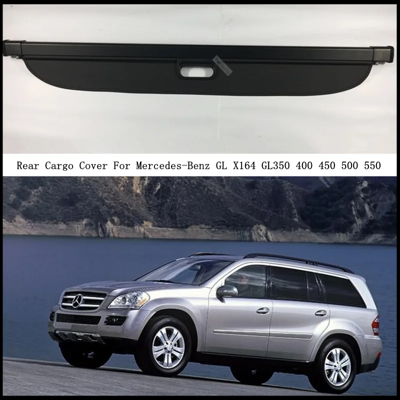 

Rear Cargo Cover For Mercedes Benz GL X164 GL350 400 450 500 550 2006-2012 Partition Curtain Screen Shade Trunk Security Shield