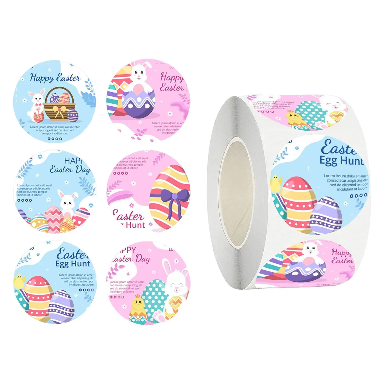 500pcs Cute Easter Bunny Stickers Envelope Seal Stickers Label Stationery Crafts for Card Making Baking Home Decor Kids