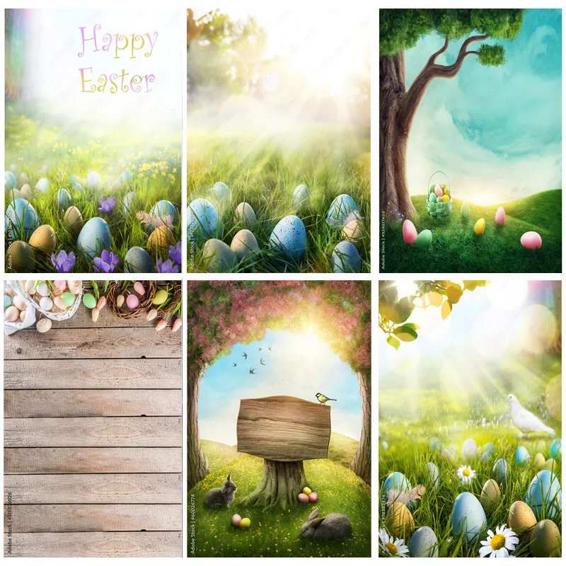 

SHUOZHIKE Easter Eggs Photography Backdrops Photo Studio Props Spring Flowers Child Baby Portrait Photo Backdrops 21126 FHJ-07