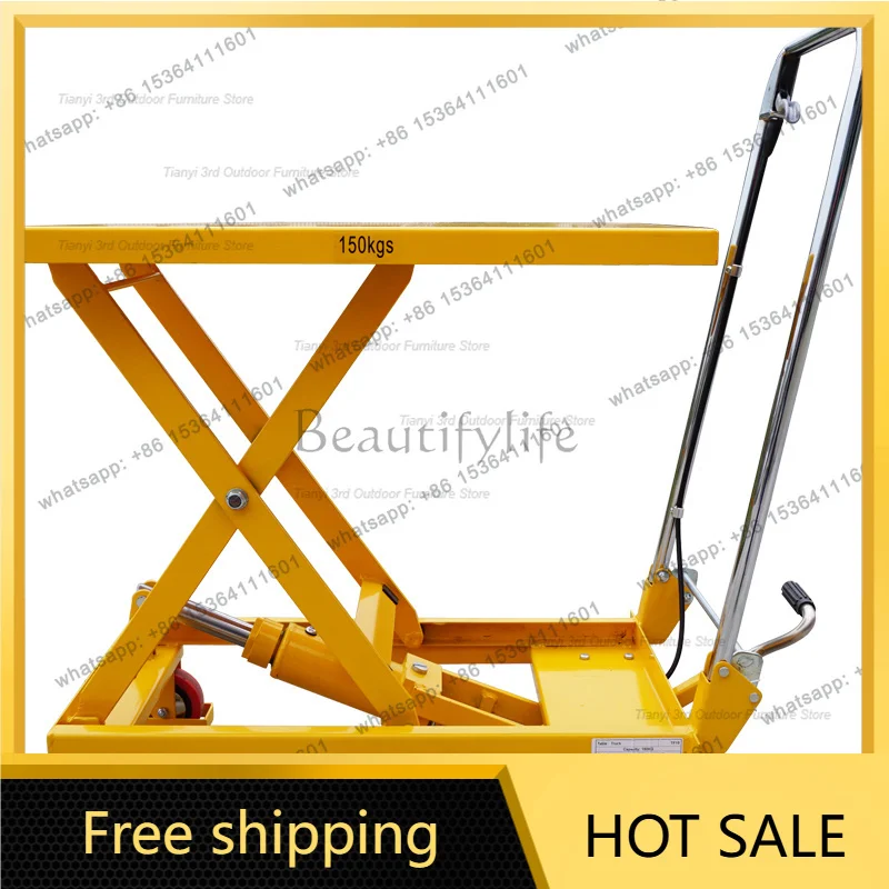 LSModern Manual Platform Hydraulic Lifting Cart Nordic Movable Mold Loading Unloading Hand Push Handling Cart Workshop Tool FYET