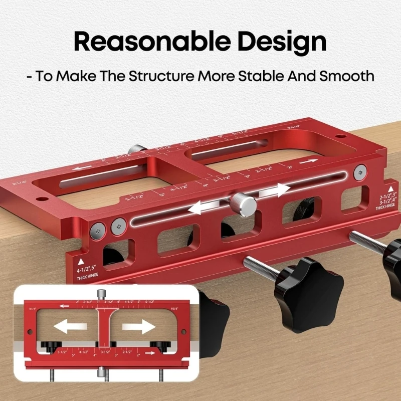 

203F Door Hinge Mortiser Hinge Installation Router Template for 2.5in to 5in Hinge Square Semidiameter Corners