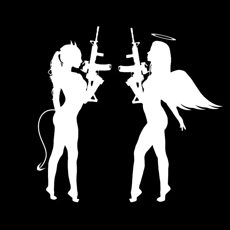 Car Stickers Sexy Angel Face Devil Girl Vinyl Decals Car Bumper Rear Window Body Decoration Decal Waterproof,18cm*16cm