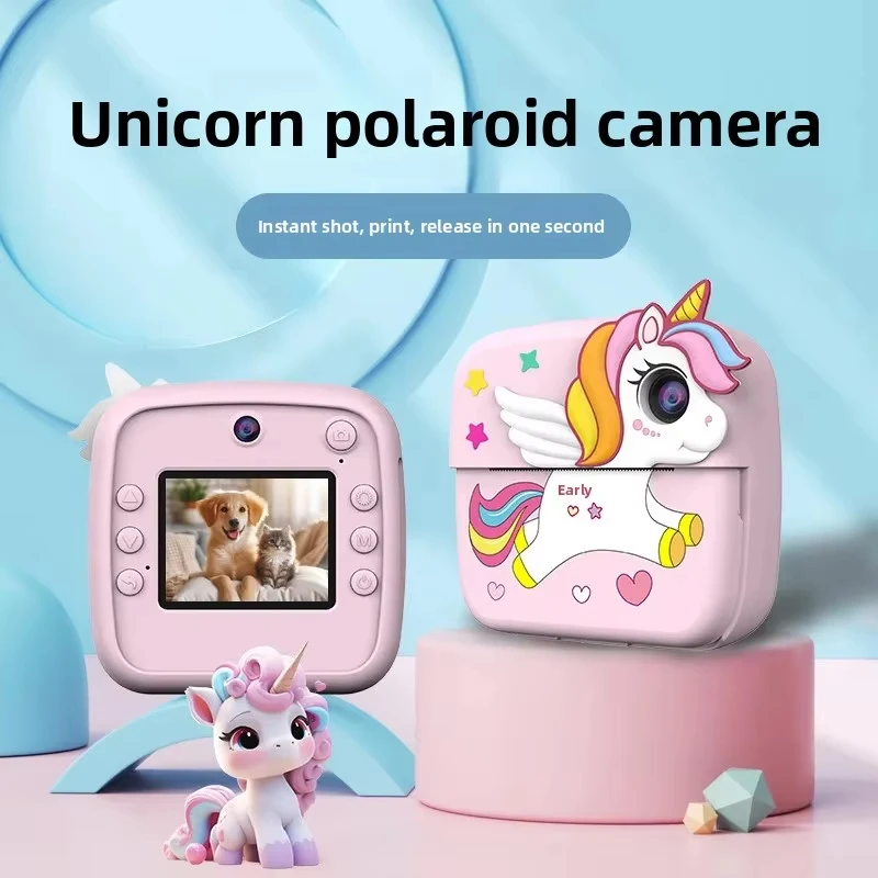 

Dual Lens Children's Instant Print Camera Digital Recording Camera Compact Size Portable for Kids