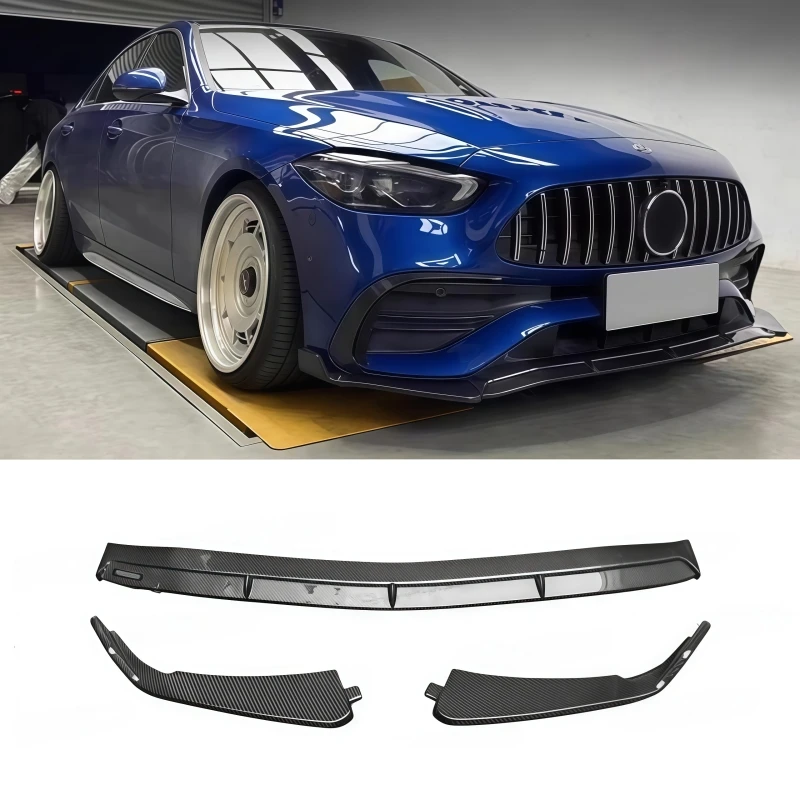 Kit de corps de becquet de menton avant en Fiber de carbone véritable, pour Benz classe C W206 C63 C200 C220 C260 2022 – 2024