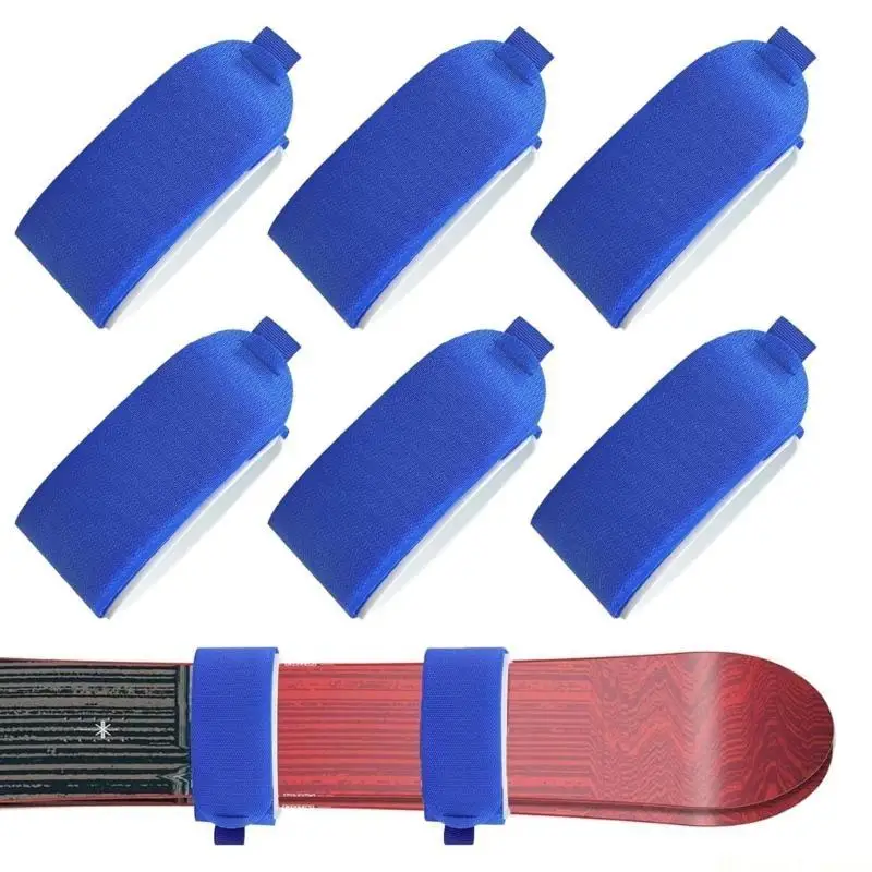 31BE 6Pcs Adjustable Ski Wrap Ties Ski Band Storage Ties Ski Fastener Strap