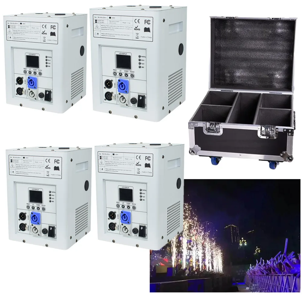 Cheap price 4pcs with flight case dmx 750W DJ Sparks Machine Cold sparks equipment