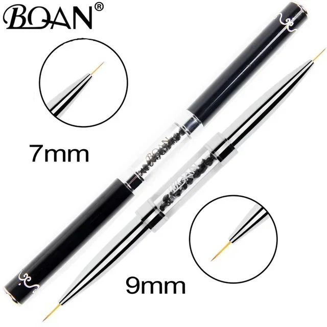 Black Double Head Crystal Handle Drawing Brush for Nail Art