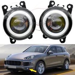 1Pair LED Angel Eye DRL Daytime Running Lamp Waterproof For Porsche Cayenne 92A 958 2010-2015 Fog Lights Lens Car Styling