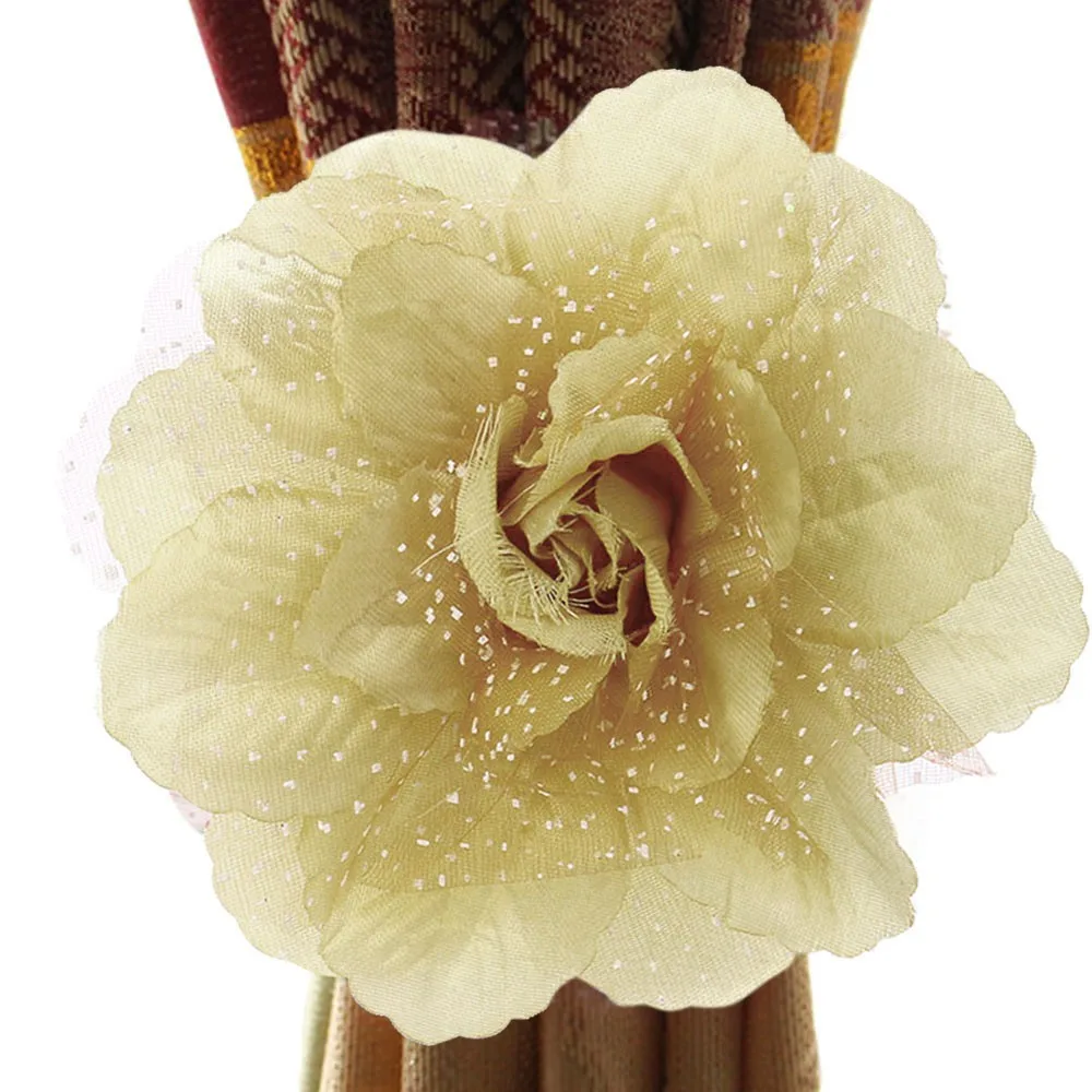 Window Curtain Strap Tie Peony Flower Creative Curtain Buckles Home Decor Curtain Tieback Clip Curtain Holders Tie Back Strap