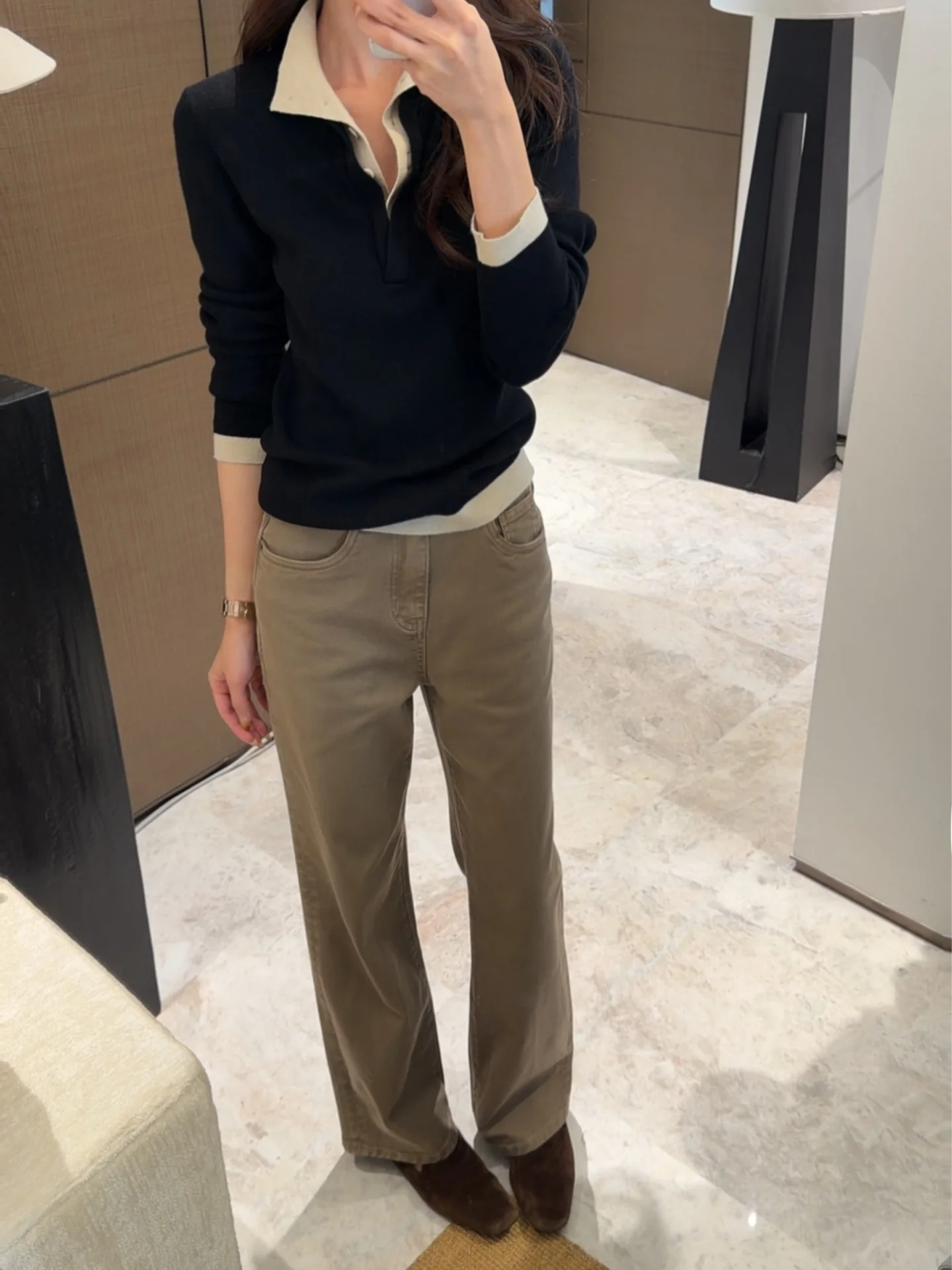 

New Arrival Women's Straight Leg Jeans Sand Tea Cow 2025 Winter Casual Cotton Elastic Waist Non-Stretch Autumn Winter