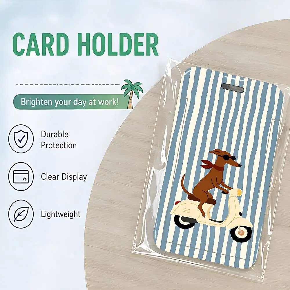 Funny Striped Animal ID Card Holder Cute Badge Holder PVC Card Cover With Clear Window For Student Office Bus Card