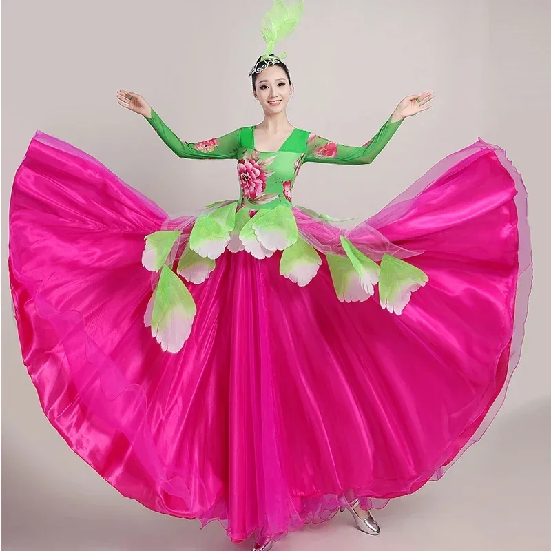 Long robe Flamenco fille Skirts yellow Flamenco Dresses For Women Girls Spanish Bullfight Belly Dance Dress Skirt