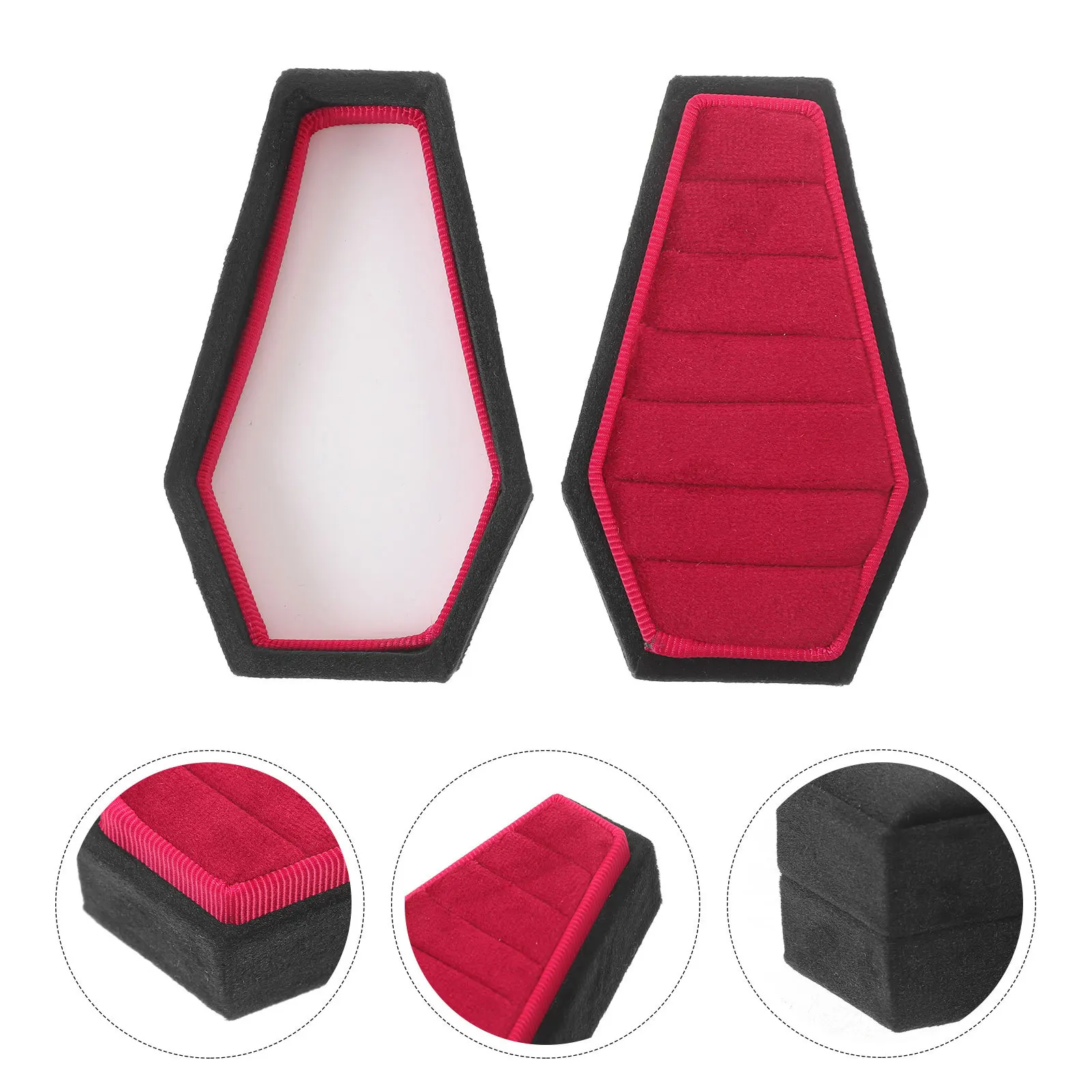 

Коробка для колец в форме гроба в готическом стиле, портативное хранилище ювелирных изделий, украшение на Хэллоуин, свадебное обручальное кольцо, держатель-органайзер