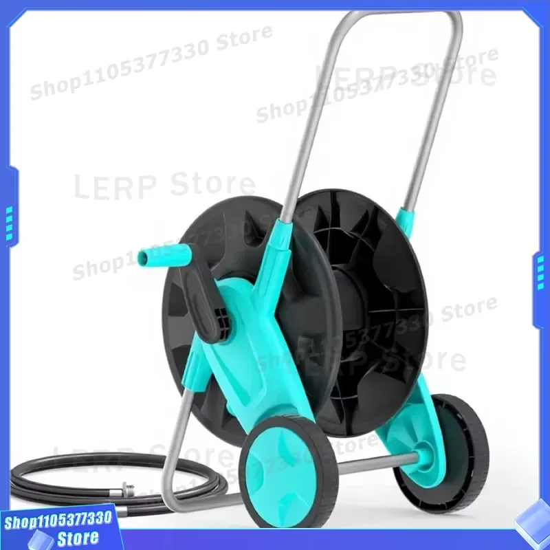 Portable Garden Hose Reel Cart with 2 Wheels Mobile Water Hose Holder for Outdoor Storage Holds 5/8 Inch Hose 75 to 100 Feet