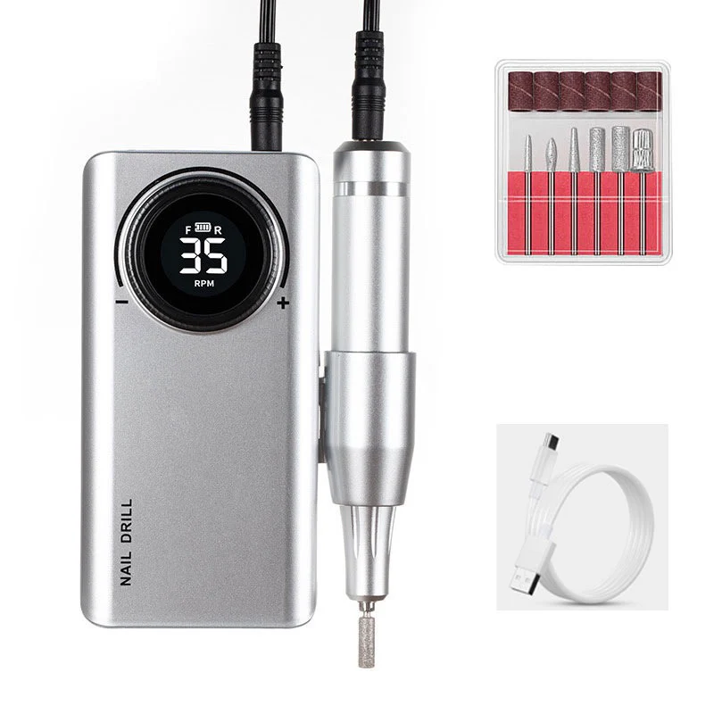 Rechargeable Portable Nail Drill Machine Electric Nail Polisher For Remover Acrylic Gel Polish Manicure & Pedicure Tools