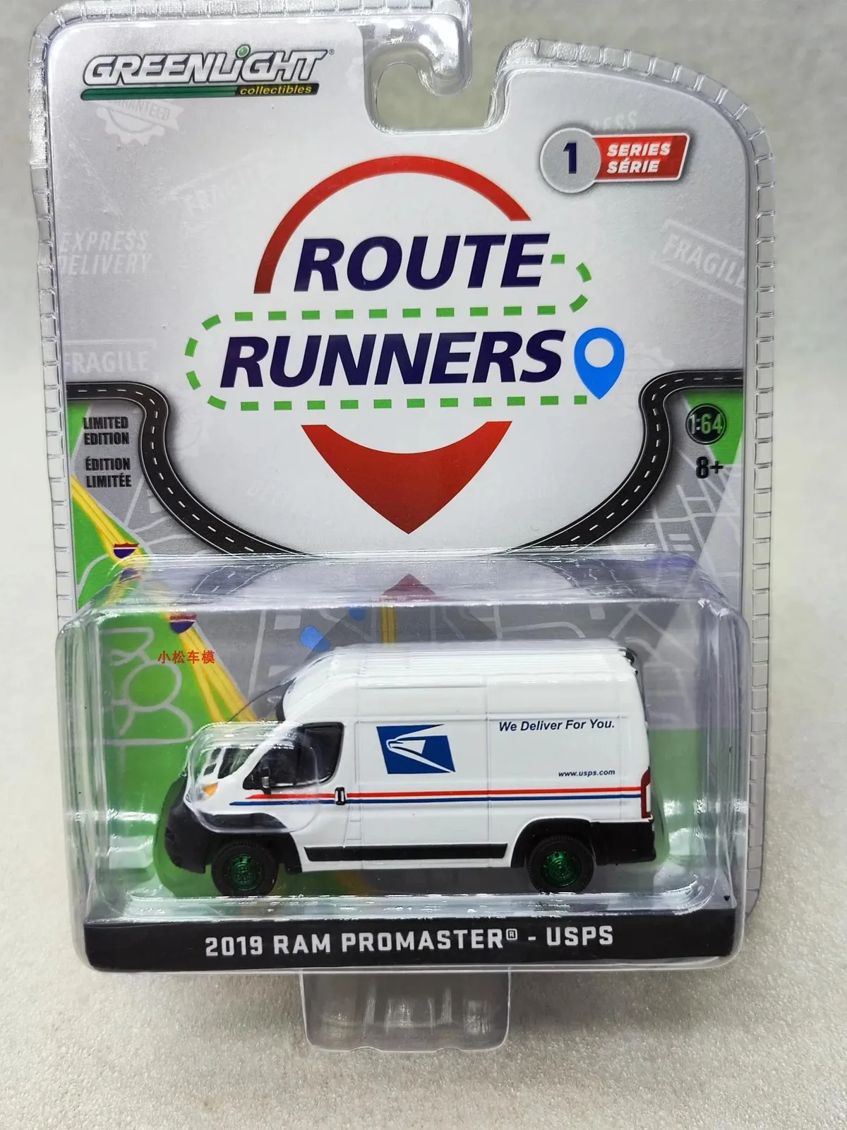 

GreenLight 1:64 2019 Ram Promaster - Коллекционная модель автомобиля из литого сплава USPS Green Machine Edition, подарок