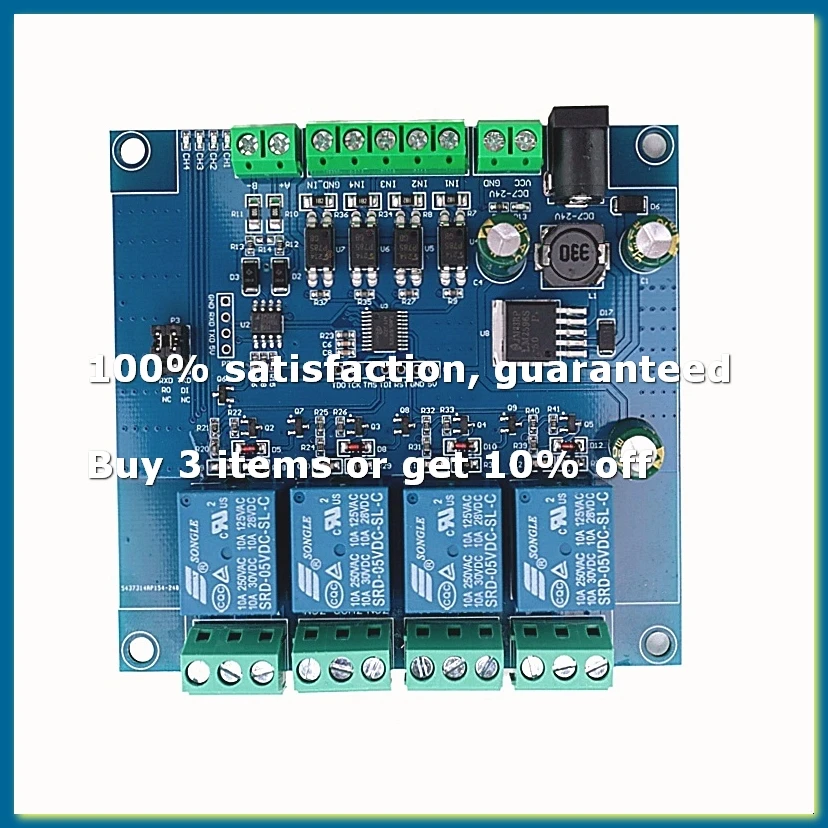 ●Modbus Rtu 4 Ch Relay Module Input 485 Ttl Uart Communication 4-Channel Input 7-24V Relay Module-ABFB