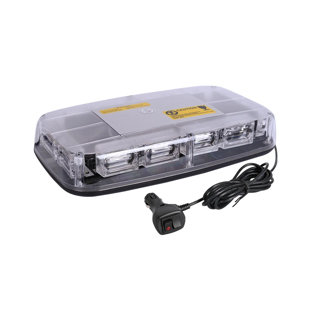 48-LED Emergency Warning Light: 12V-24V Roof Magnetic Strobe with Pop-Up Flashing Function