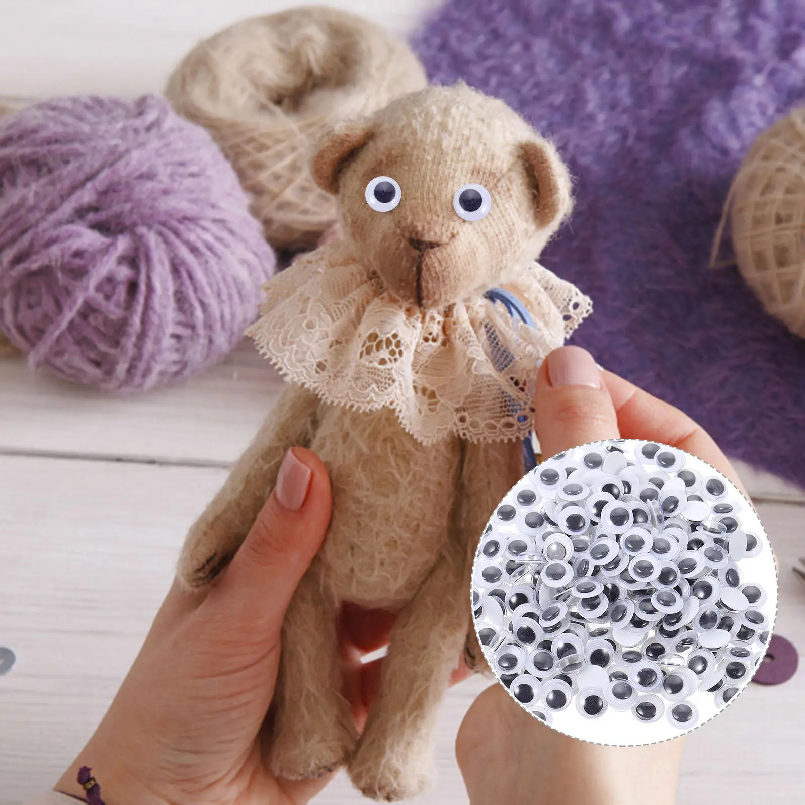 

1 Bag Plastic Eyeball Stickers Self-Adhesive Craft Eyes for DIY Characters Animal Creations Stress-Relief Art Activities