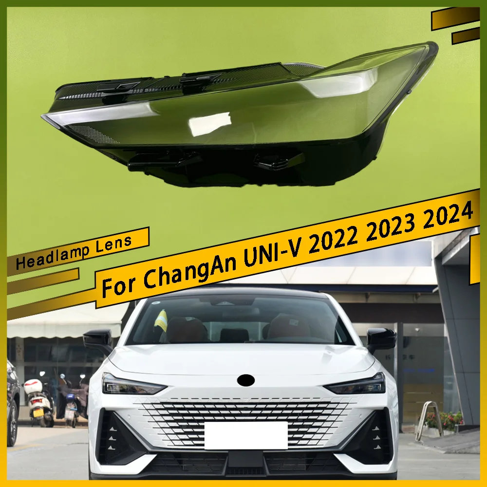 

For ChangAn UNI-V 2022 2023 2024 Auto Head Light Caps Transparent Lampshade Lamp Shade Front Headlight Cover Glass Lens Shell