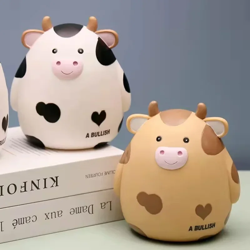 Cow Piggy Bank, Kids Money Bank for Boys, Plastic Animal Banks Birthday for Boys Girls, Adult Coin Saving Boxes Home Decoration