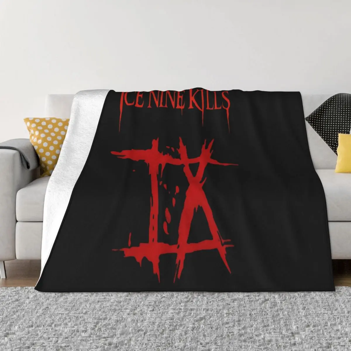 T Mens Ice Nine Kills Metalcore Band Logo Any Logo Cool Punk Pop Natural Western Style Party Throw Blanket