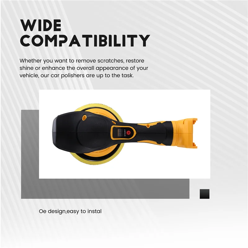 

B45C Электрический полировщик Регулируемый автоматический беспроводной электрический восковой шлифовальный инструмент для уплотнения глазури для 18 В 20 В аккумуляторная мощность тоже