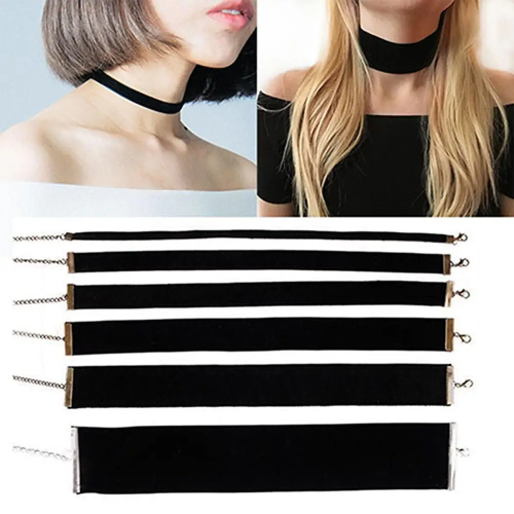 Woman Black Punk Choker Collar Necklace Velvet Korean Fashion Choker Lady Party Club Sexy Gothic Necklace Retro Jewelry Gifts