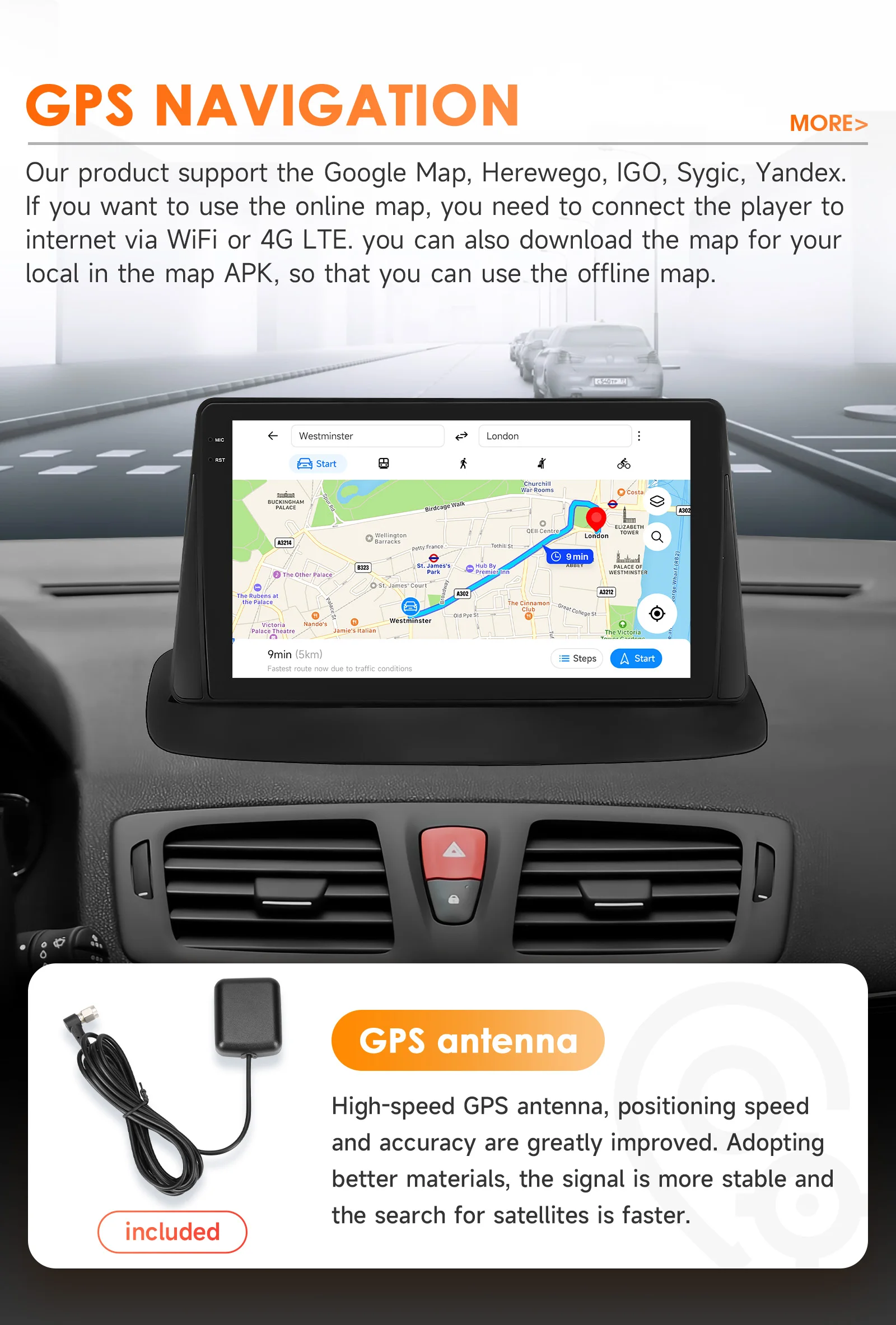 Hizpo Android 14 Auto Radio Für Renault Megane 3 2008-2014 4G Auto Multimedia Player GPS 2din Autoradio Octa core 4G Wifi DSP – Detail 29