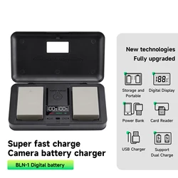 BLN-1 BLN 1 PS-BLN1 Battery With Storage Case Charger for Olympus OM-D E-M1, Olympus Pen F, OM-D E-M5, PEN E-P5, OM-D, HLD-6
