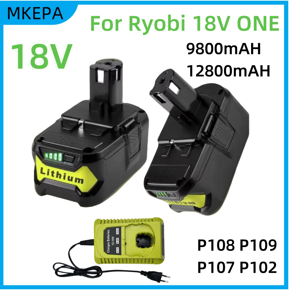 

18v 12800Ah For RYOBI P108 18V One+ Plus Battery 18 Volt Lithium-Ion Power Tools P104 P107 RB18L50 RB18L20 P108 ryobi lithium