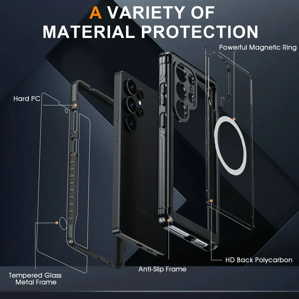 S25 Ultra S26 5G Magnetic Case Funda for Samsung Galaxy S26 Ultra Case 360 Protection Screen Samsung S 25 Plus S24 FE Back Cover