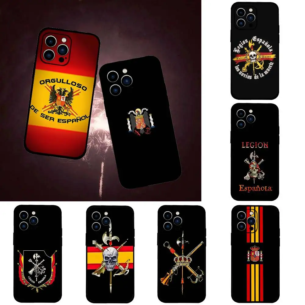 S-Spanish L-Legions Schwarze Handyhülle Passend für iPhone 17,16,15,11,13,14 Pro Max,Plus,X,Xr,Xs Max,13Mini