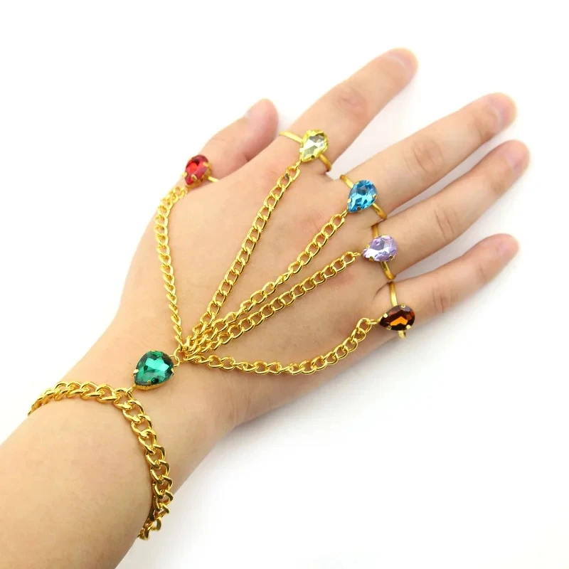 Marvel Endgame Thanos Infinity Stones Gauntlet Bracelet Ring Hand Chain Bracelet Prop Iron Man Cosplay Women Men Jewelry Gifts