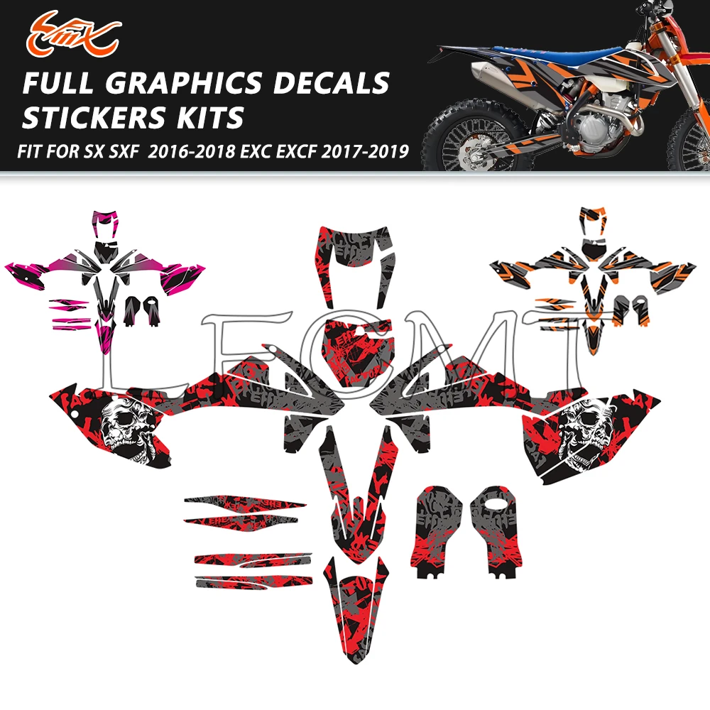 

Комплект графических наклеек для мотоциклов, подходит для 125 250 350 450 500 SX SXF XC XCF 2016-2018 EXC EXCF XCW XCFW 2017 2018 2019