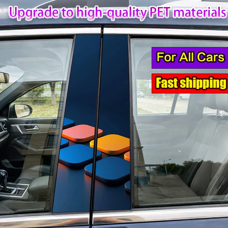 

2pcs Blue Sticker Orange Sticker Car Sticker Self-Adhesive B-Pillar Decorative Vinyl Sticker for Cars
