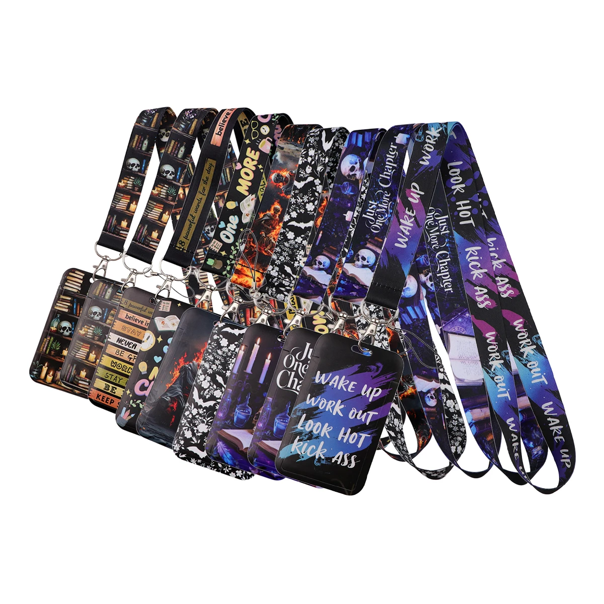 Skull Lanyards Word Print Card Holder Neck Strap Keyring on Backpack Bag Accessories Fashion Supplies Daily Party Gifts