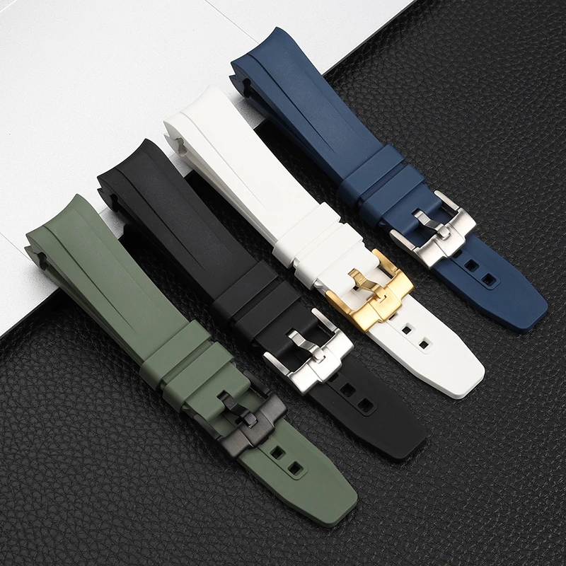 ل تيودور بلاك باي 1958 M79030N/B M79010S M7939G1 FKM حزام ساعة اليد قوس الفم الرياضة حزام الساعات للرجال مقاوم للماء 20 مللي متر حزام لينة